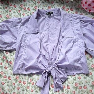 Lavender Tie-Front Blouse